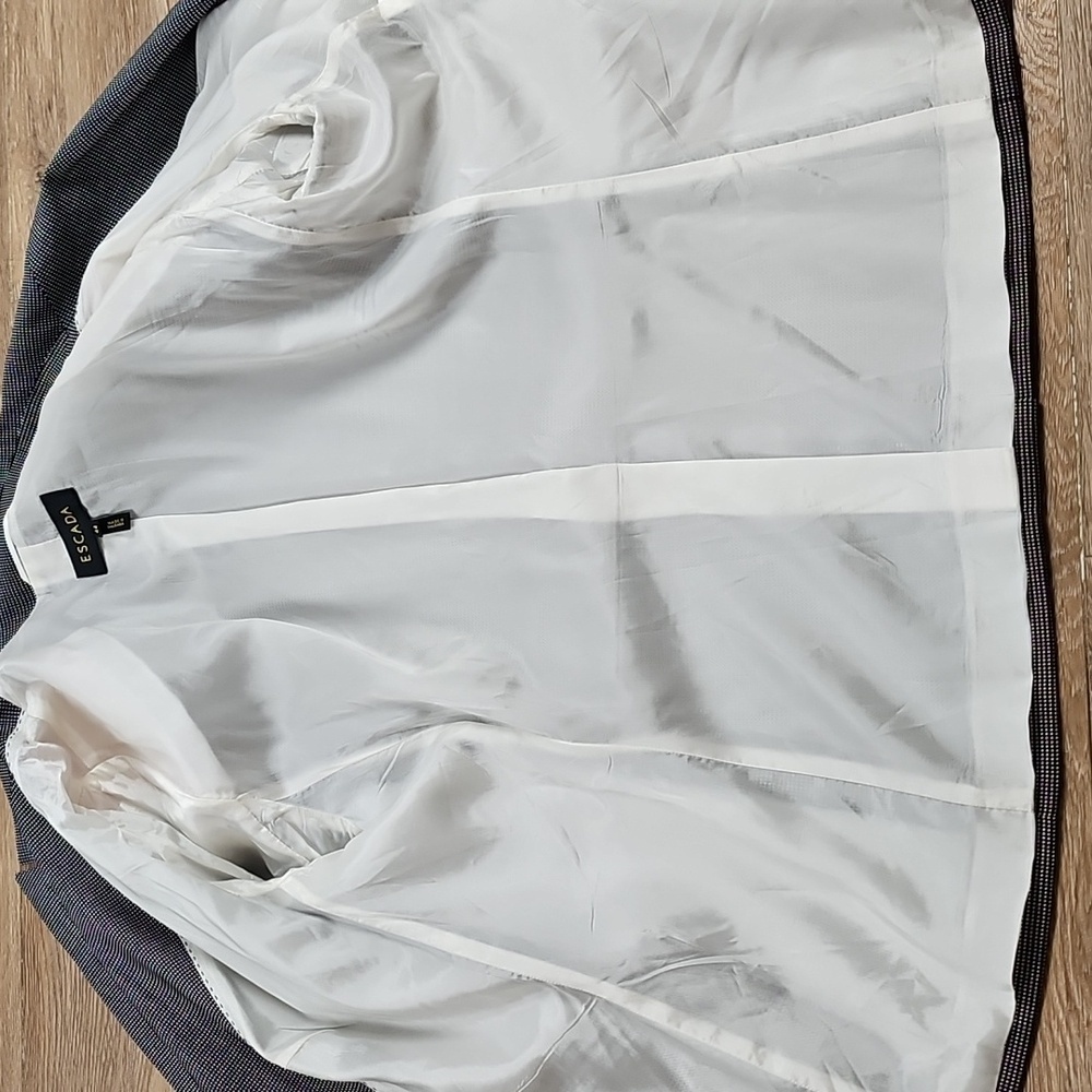 Escada Bentley Wool Blend Black White Notched Lapel Single Button Jacket Blazer - Picture 8 of 16